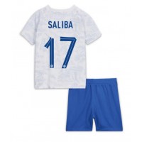 Frankrike William Saliba #17 Replika babykläder Bortaställ Barn VM 2022 Kortärmad (+ korta byxor)